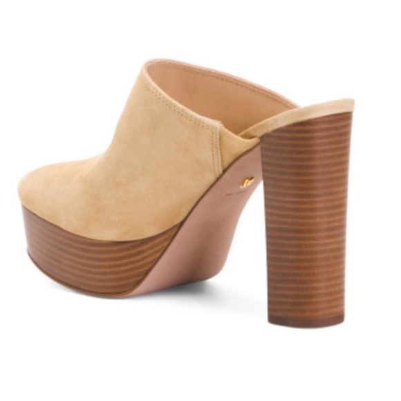 10 🔖 VERONICA BEARD Maren Platform Suede Clog Desert - Picture 2 of 11
